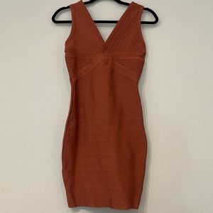 Brown bandage mini dress